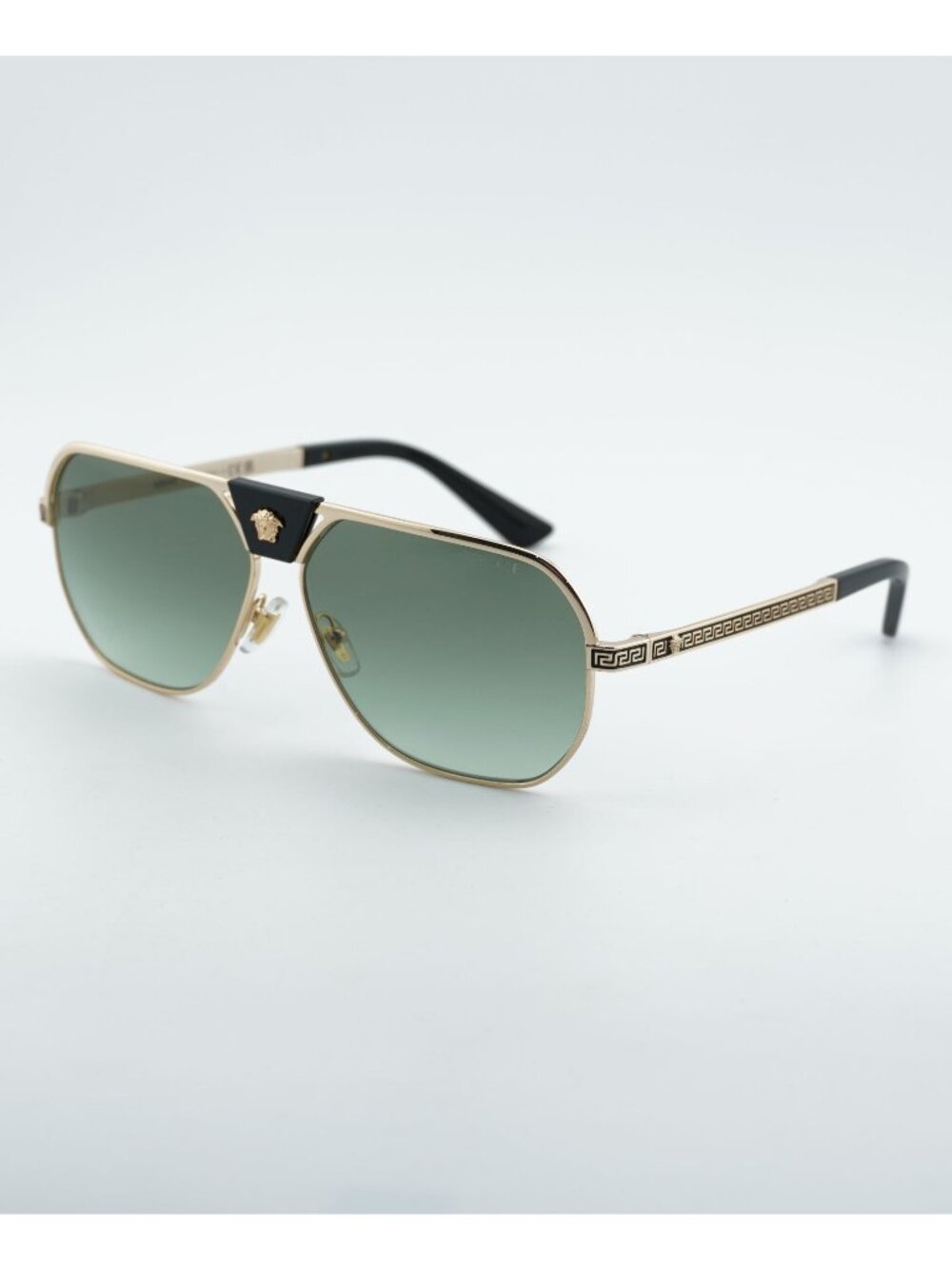 Versace VE2294 10028E Sunglasses Gold Aviator Frame, Green Gradient Lenses
